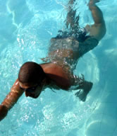 Boy swimming